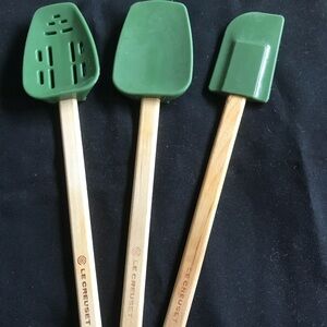 Le Creuset silicone spatula set with beechwood handles